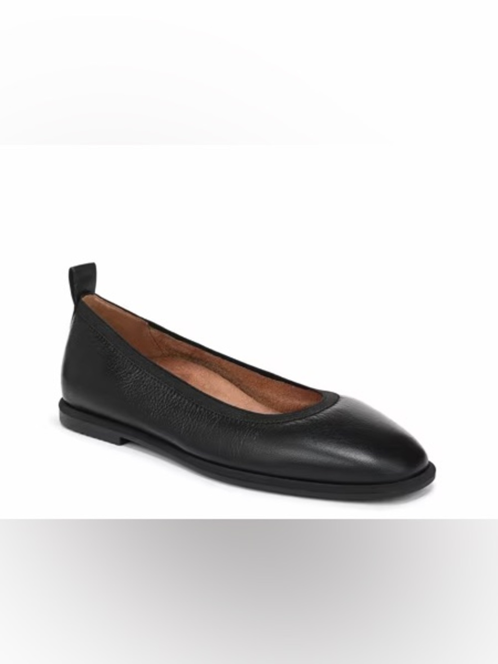 Vionic Caroll Ballet Flat in Black Leather.